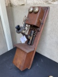 1893 Western Electric Type 21 walnut wall telephone with #5 arm and Pony receiver