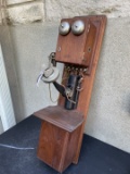 1893 Walnut Western Electric double box wall telephone with #5 arm and Glass Mouthpiece