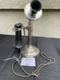 Century Telephonesplit tapered shaft nickel Candlestick phone