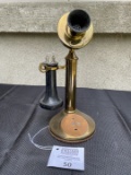 Western Electric brassed out Dial Candlestick Telephone with Pony receiver