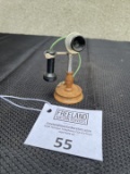 Holtzer Cabot wooden base fluted shaft miniature candlestick telephone