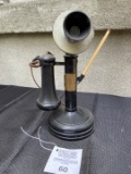 Kellogg Candlestick Telephone with UNION BANK Uhrichsville, OH Pencil Holder