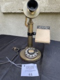 Western Electric 1920s dial candlestick telephone with Writing attachment