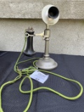 Western Electric #10 nickel Candlestick Telephone with 7 digit transmitter faceplate