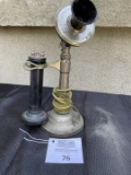Century Telephonesplit tapered shaft nickel Candlestick phone with Long Pole receiver