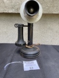 Wonderphone Candlestick Telephone transmitter on Kellogg phone