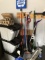 Large group of garage items and useful tools, tubs