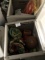 Outdoor deck storage bins
