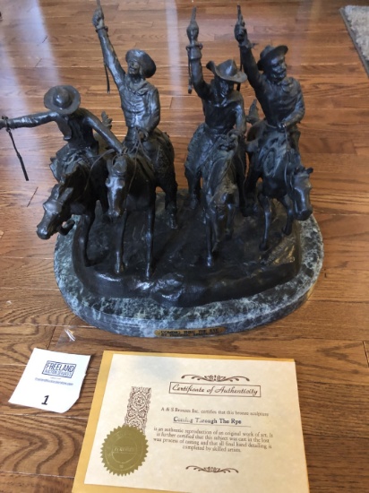 Frederic Remington Coming Through The Rye BRONZE SCULPTURE
