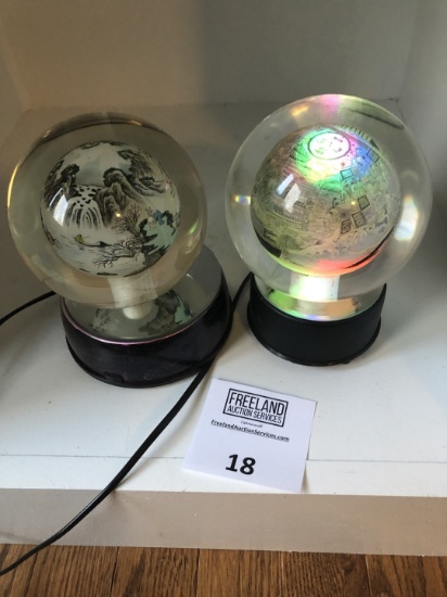 Asian lighted crystal globes very unique