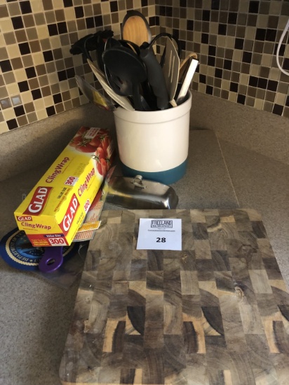 Cutting board and utensils
