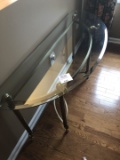 Glass top curved wall or sofa table