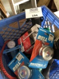 Box full of Schwinn and other bicycle items
