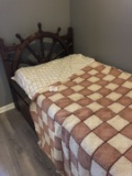 Ships wheel twin bed and dresser