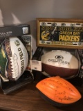 GREEN BAY PACKERS clock and footballs