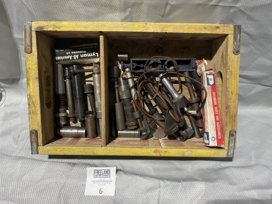 Large group of reload equipment Lyman in wooden PEPSI Crate