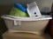 Group of baby bath, potty training toilet, and toilet stool