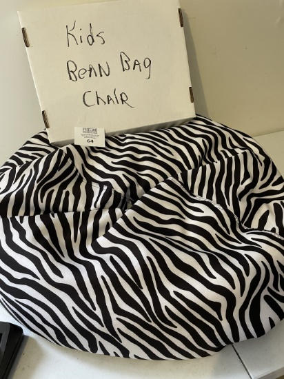 Kids black and white Bean Bag Chair