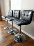 3 Black and Chrome Bar chairs
