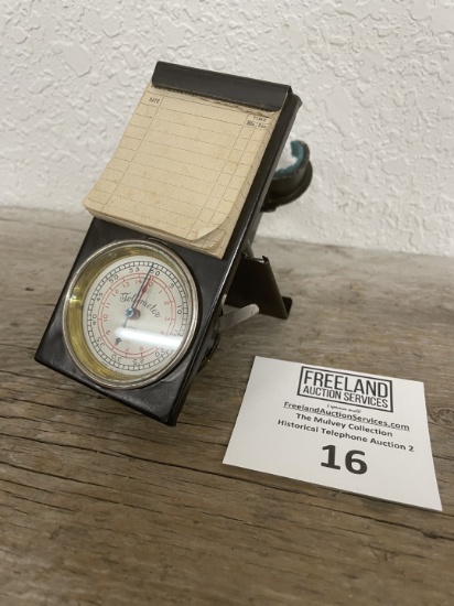 unusual TOLLOMETER antique telephone attachment timer