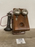 Western Electric American Bell Telephone Walnut magneto with Long Pole