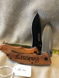 Two Wood Handle Knives Tac Force TF 800 - Spring Assist