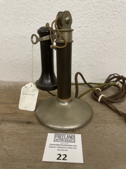 Unusual Julius Andre Nickle Candlestick Telephone