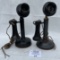 Pair of early 1900s Candlestick Telephones KELLOGG and WESTERN ELECTRIC