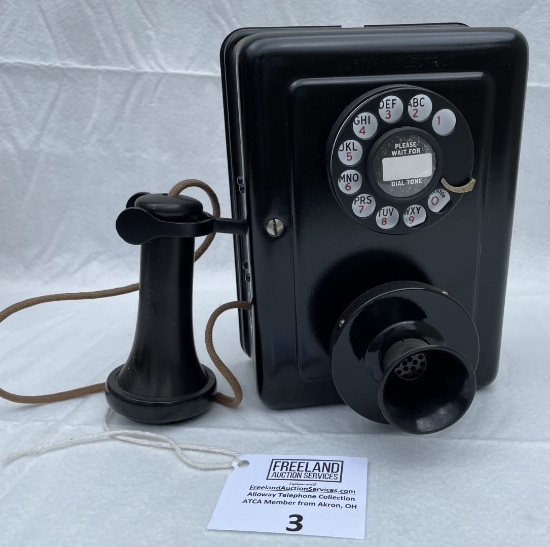 1930s Western Electric metal wall telephone with #2AB dial