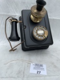 1930s Automatic Electric MONOPHONE metal wall hotel telephone