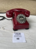 Painted CHERRY RED Kellogg Redbar 1940s telephone WIRED TO WORK!