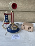 1970s Stars and Stripes Candlestick Telephone and ringer box