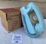 1967 Automatic Electric STARLITE TELEPHONE BLUE wall rotary in box