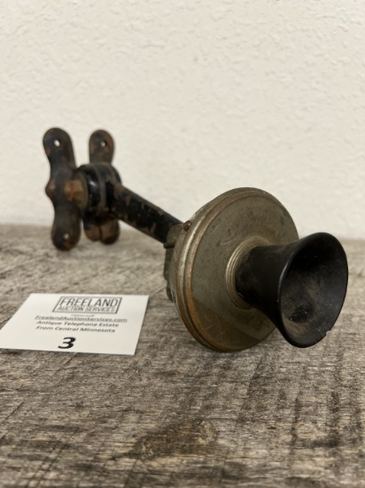 Unusual Cast iron arm with Beveled Edge nickle transmitter
