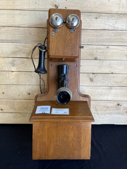 Early 1900s Oak Sumter Telephone Mfg IMPERIAL 2-Box telephone