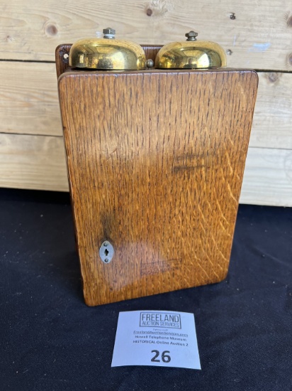Early 1900s Oak Western Electric type 212-A telephone subset ringer box