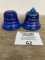 Pair of Bell System Telephone Cobalt Blue Bell Paperweights