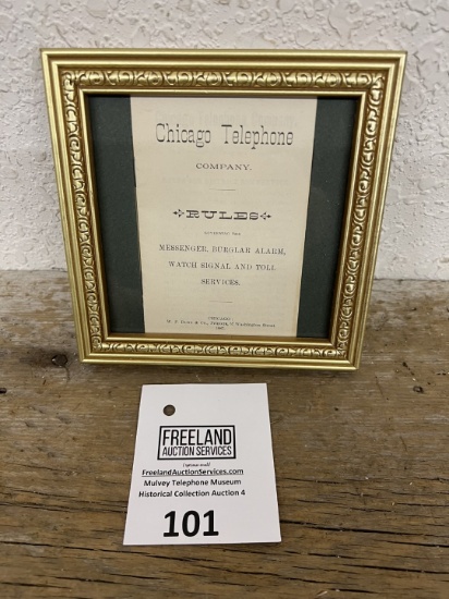 Chicago Telephone Company RULES dated 1887
