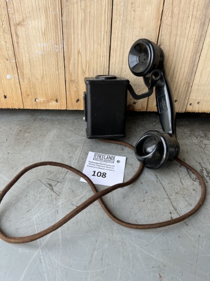 Western Electric C1 non dial space saver telephone with NO GROOVE E1 handset