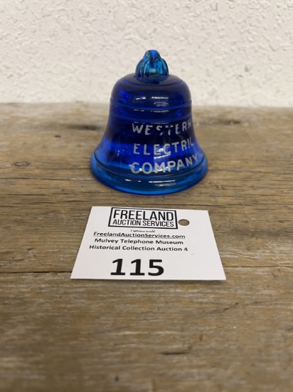 Western Electric Telephone & Telegraph Apparatus Cobalt Blue Bell Paperweight