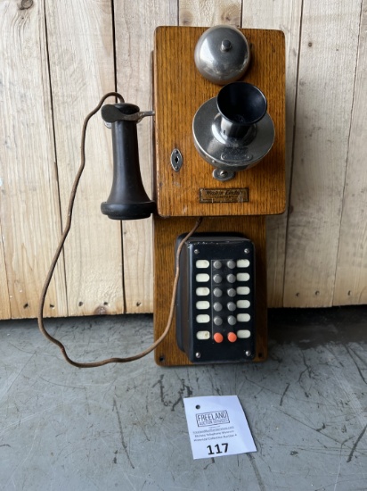 Western Electric Oak unusual Intercom 12 button with 1 bell on top