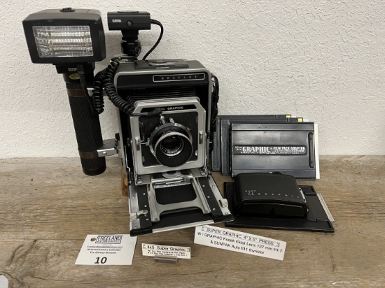Super Graphic 4"x5" PRESS Camera w/Kodak Ektar Lens & SUNPAK 611 Thyristor