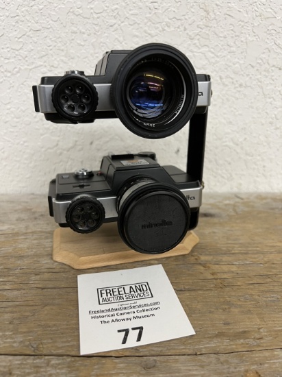 Pair of Minolta 110 ZOOM cameras very well displated