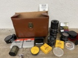 Large group of vintage Camera Items Lenses,etc…