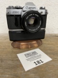 Canon AE-1 camera displayed nicely