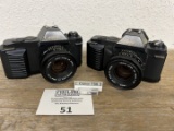 Pair of CANON T50 vintage cameras