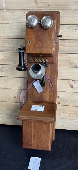 Western Electric 240 Walnut 2 Box Wall Telephone with PONY Receiver