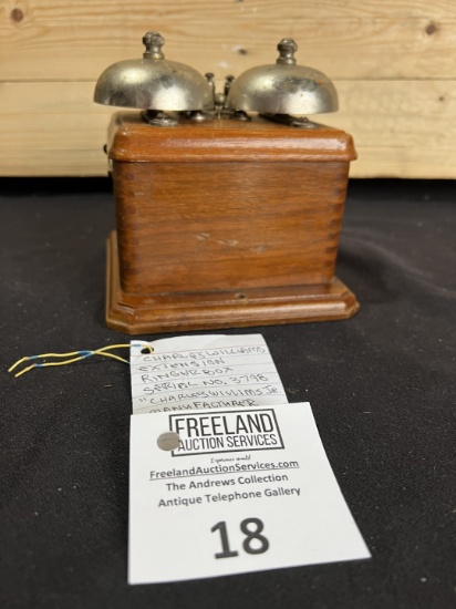 1880s walnut Charles Williams Extension Ringer Box Serial No. 3708