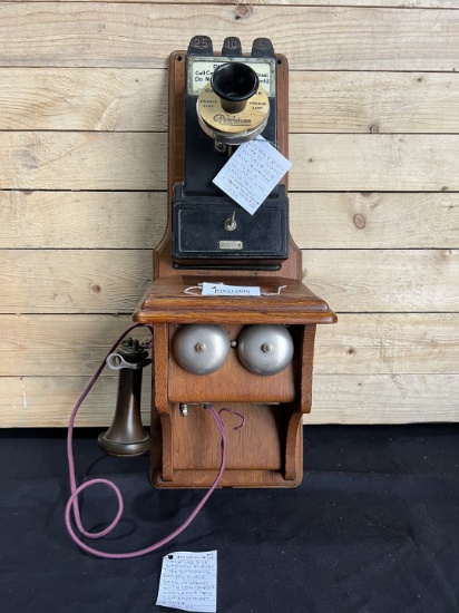 Western Electric Type 85 Common Battery WALNUT Fiddleback Telephone