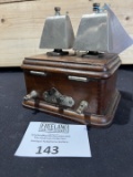 Davis & Watts FANCY Cow Bell Ringer walnut MUSEUM Quality bell box